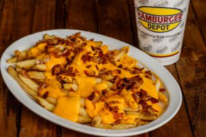 Fries served with nacho cheese, bacon and ranch.